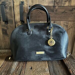 Joy & Iman Black Tote with Gold Charm